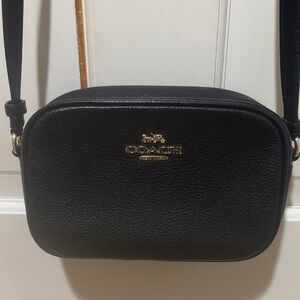 Coach Black Mini Jamie Camera Bag Crossbody Bag with Gold Accents